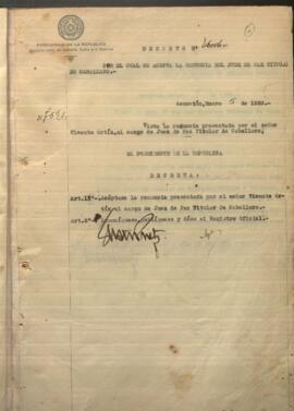 Decretos correspondientes al año 1933 - Presidencia de la República - Departamento de Justicia y Culto.