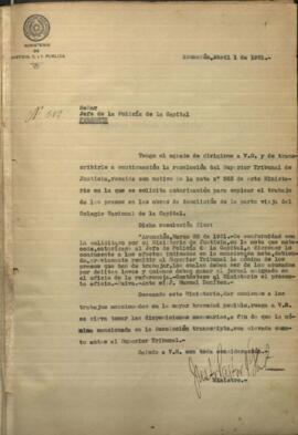 Notas relacionadas a la Administración de Justicia y a la Instrucción pública desde Abril a Junio de 1931.